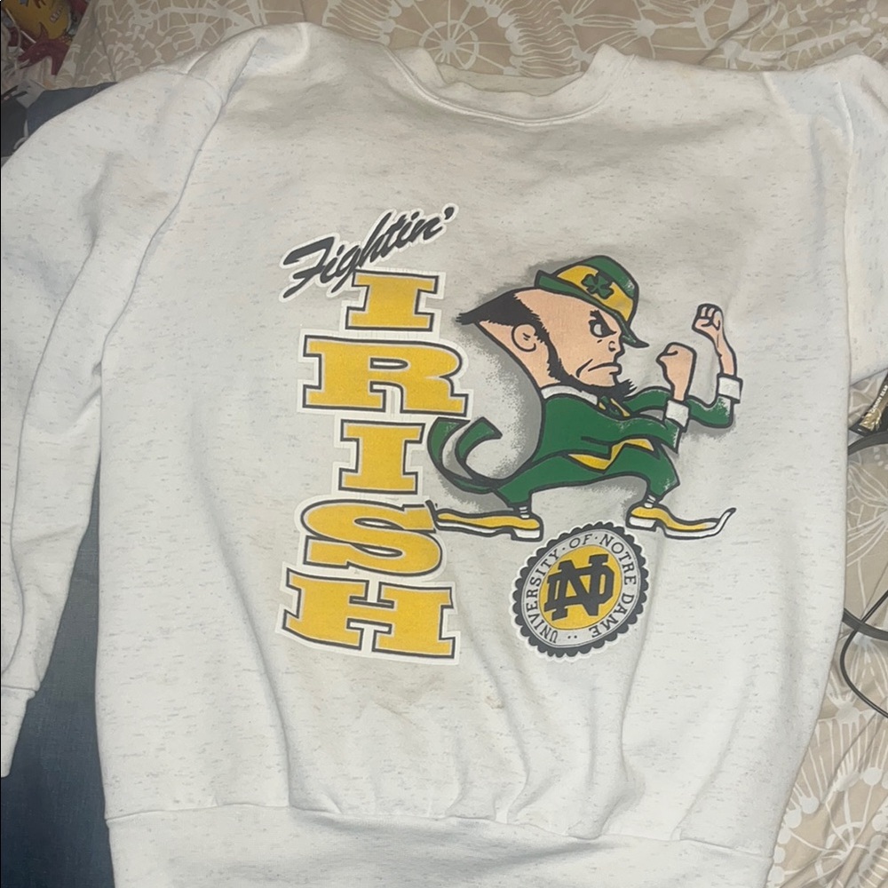White Graphic Sweatshirt with Mascot Design